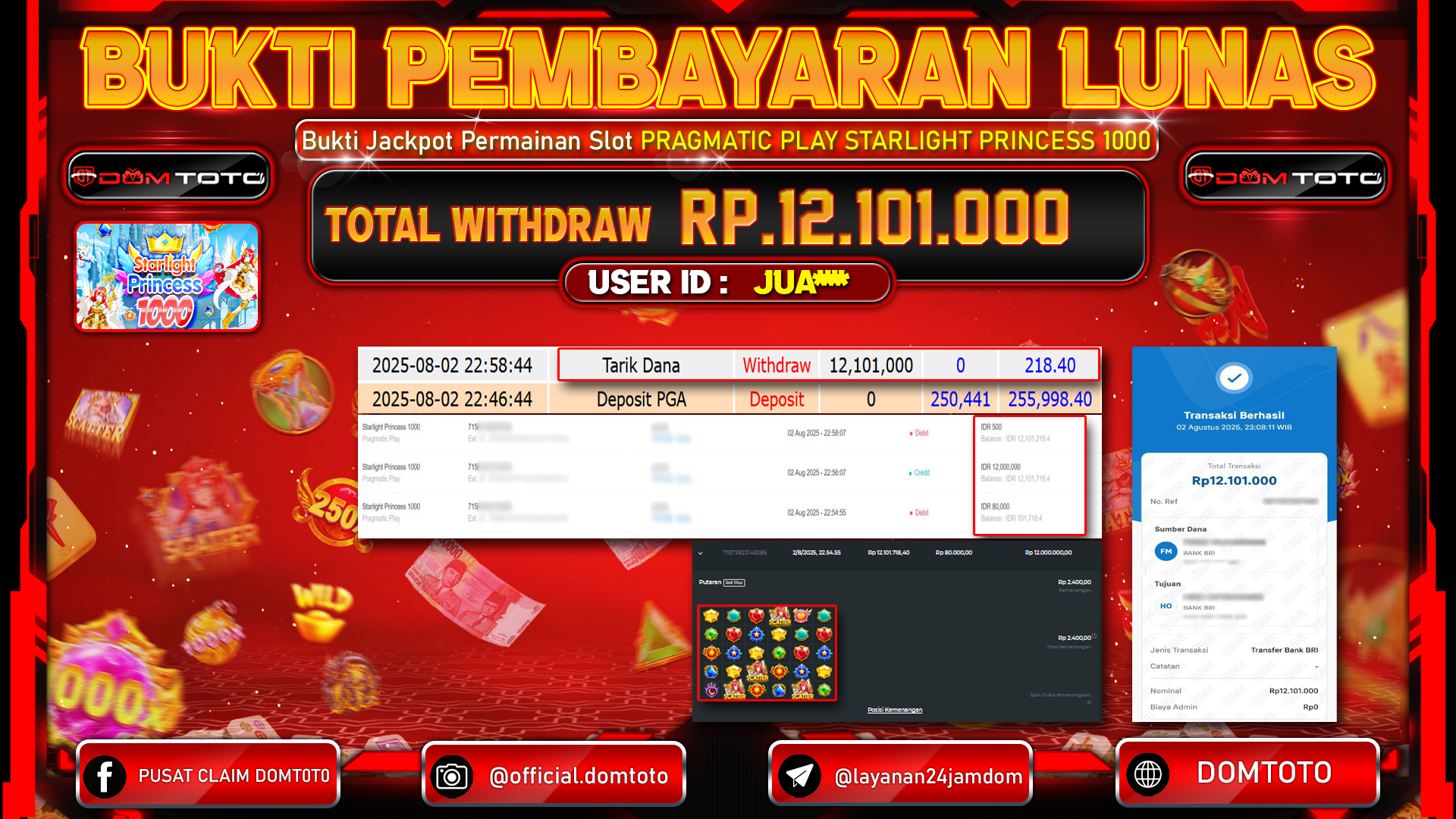 JACKPOT SLOT STARLIGHT PRINCESS 1000 02  AGUSTUS  2025